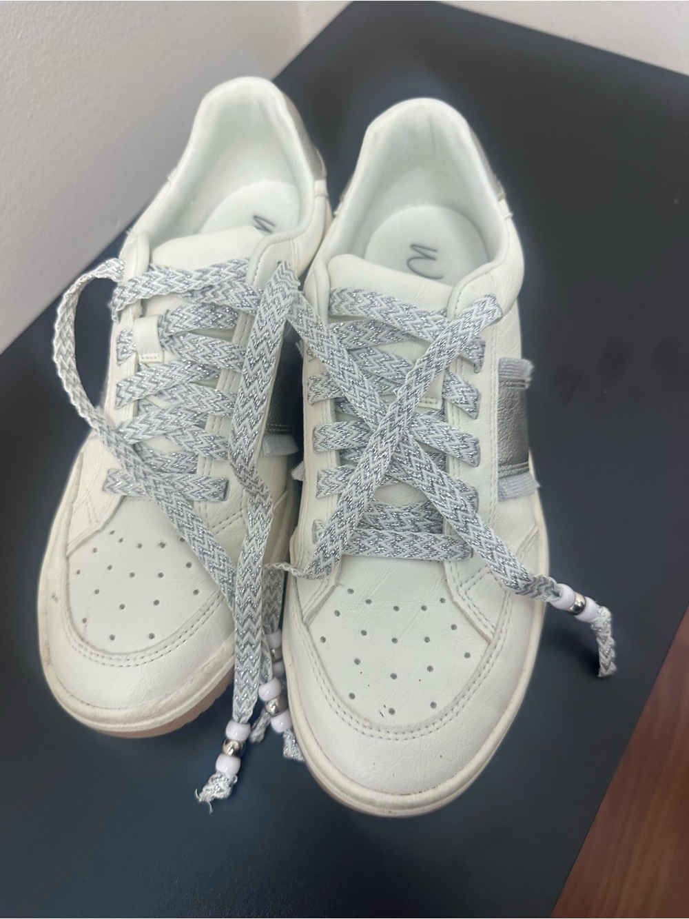 Wild Pair Cream White Athletic Sneakers with Gray Accents